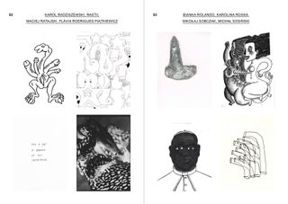 Spread from Sto*Disegnando / Rysuję!!! exhibition catalogue designed by Ratajski.