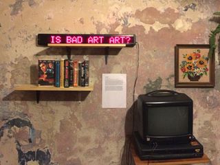 Installation consisting of a ticker display for Wyszło jak wyszło [Epic Fail] exhibition