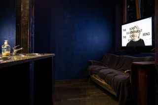 This Is a Song About Being video installation; looped video with sound on LCD TV in a club toilet at Fala dźwięku #33 + Grupa ETC event hosted by Trzecia Fala in Pogłos in Warsaw.