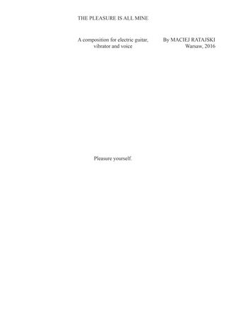 The Pleasure Is All Mine score.