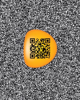 Booklet cover of New alliance? [Nowe porozumienie?] manifesto by Dorota Michalska published during Osiedle Młodych art intervention in Poznań, 2016. The whole text of Michalska&amp;apos;s manifesto was encoded to binary and represented as white and black squeres on the cover. The title was represented as a QR code.