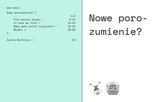 Spread from New alliance? [Nowe porozumienie?] booklet designed by Maciej Ratajski.